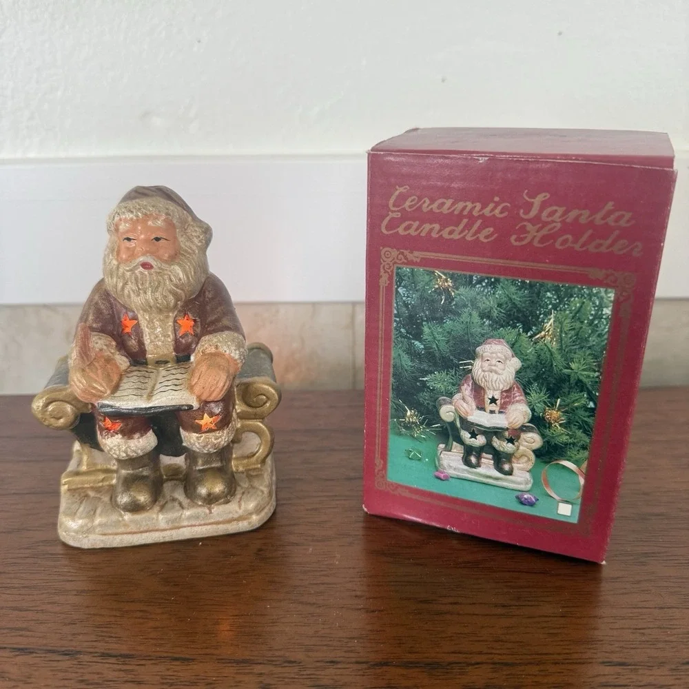 Santa Decoration Ceramic Vintage Christmas Village‎ Naughty Nice List